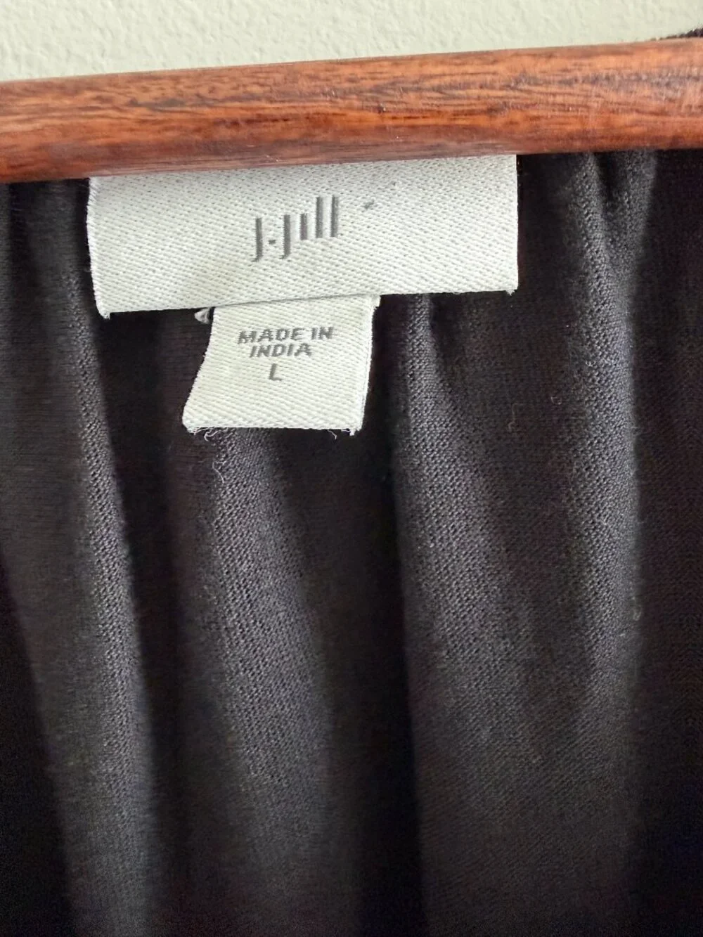 J. Jill Embroidered Peasant Tunic Dress Black Gold Boho Shift Large - Picture 9 of 12